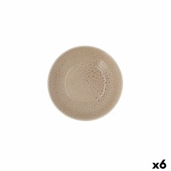 Plato Hondo Ariane Porous Cerámica Beige Ø 21 cm (6 Unidades)