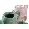 Teapot DKD Home Decor Pink Green Stoneware (2 Units)