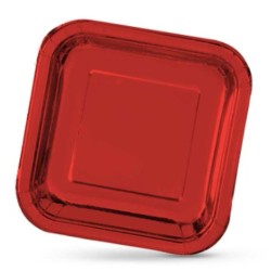 Service de vaisselle Algon Carré Carton Produits à usage unique 23 x 23 x 1,5 cm Rouge 10 Unités