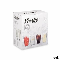 Set de Vasos Transparente Vidrio 260 ml 370 ml (4 Unidades)