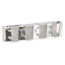 Piece Coffee Cup Set Transparent Glass 80 ml (24 Units)