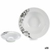 Pasta Dish White Black 23 x 6,5 x 23 cm Porcelain (16 Units)