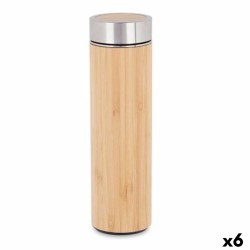 Termo 500 ml Natural Metal Bambú (6 Unidades)