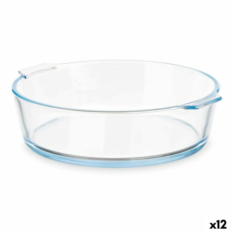 Fuente de Cocina Con asas Transparente Vidrio de Borosilicato 1,6 L 23 x 6 x 20 cm (12 Unidades)