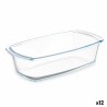 Serving Platter With handles Transparent Borosilicate Glass 1,6 L 27 x 7,2 x 14 cm (12 Units)