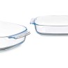 Serving Platter With handles Transparent Borosilicate Glass 3,8 L 38 x 6,5 x 25,4 cm (6 Units)