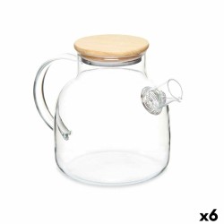 Carafe avec filtre pour infusions Bambou Verre Borosilicaté 1,2 L 22 x 16 x 14 cm (6 Unités)