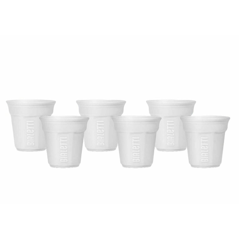 Set de Vasos Bialetti espresso Blanco Porcelana 60 ml (6 Unidades)