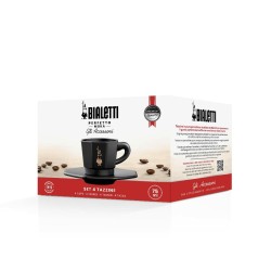 Piece Coffee Cup Set Bialetti 700000671 Black Porcelain 75 ml