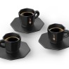 Piece Coffee Cup Set Bialetti 700000671 Black Porcelain 75 ml