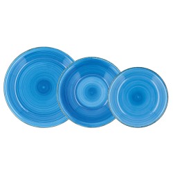 Assiettes Quid Vita Bleu Céramique 18 Pièces