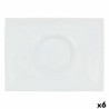 Flat Plate Inde Gourmet Porcelain White 29,5 x 22 x 3 cm (6 Units)