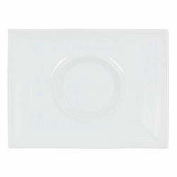 Flat Plate Inde Gourmet Porcelain White 29,5 x 22 x 3 cm (6 Units)