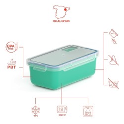 Food Preservation Container Valira 6090/97 Hermetic Turquoise Thermoplastic PBT Rectangular 750 ml