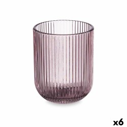 Glass Stripes Pink Crystal 270 ml (6 Units)