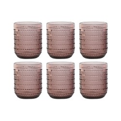 Set de Vasos Home ESPRIT Rosa Cristal 240 ml (6 Unidades)