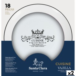 Tableware Santa Clara Cuisine Porcelain Circular 18 Pieces (2 Units)