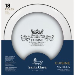 Tableware Santa Clara Cuisine Porcelain Circular 18 Pieces (2 Units)