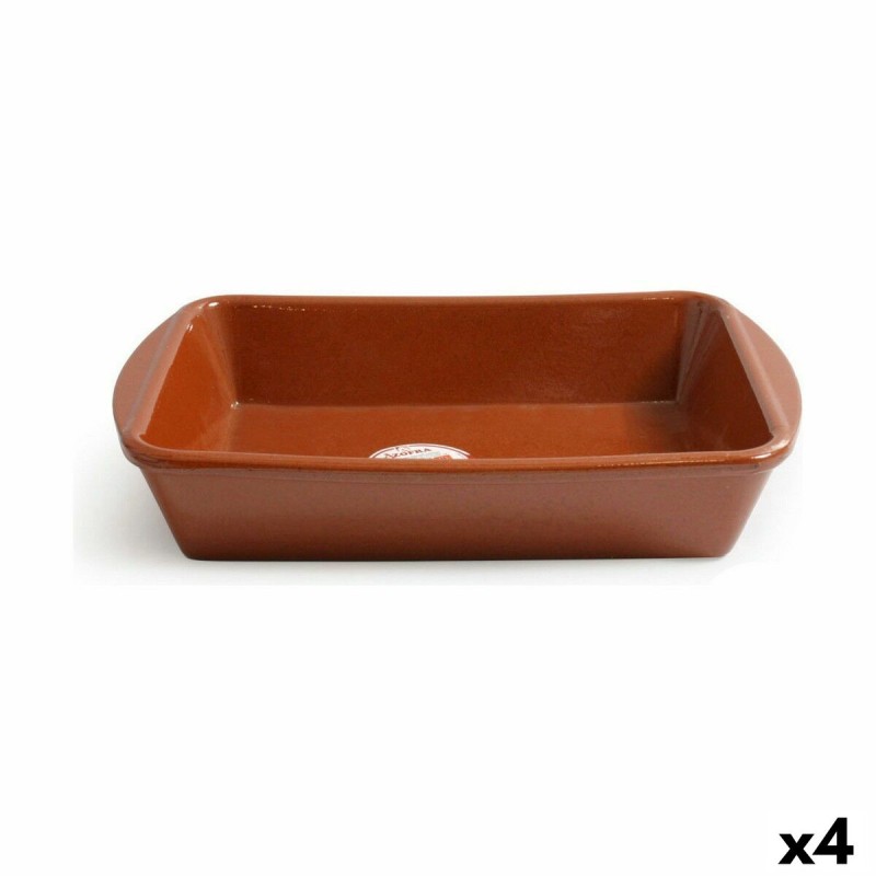 Serving Platter Azofra Baked clay Rectangular 29 x 20 x 6 cm (4 Units)