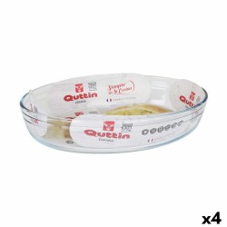 Fuente para Horno Quttin   Transparente Vidrio Ovalado 2,2 L 30,1 x 20,9 x 6,3 cm (4 Unidades)