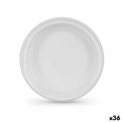 Lot d'assiettes réutilisables Algon Blanc 22 x 22 x 1,5 cm (36 Unités)