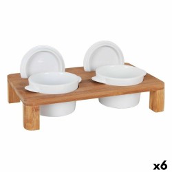 Support Inde Casserole x 2 Bambou Porcelaine 29 x 18 x 6 cm (6 Unités)