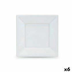 Set de platos reutilizables Algon Blanco Plástico 18 x 18 x 1,5 cm (36 Unidades)