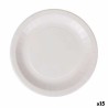 Set de Platos Algon Desechables Blanco Cartón 28 cm (15 Unidades)