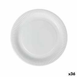 Set de Platos Algon Desechables Blanco Cartón 23 cm (36 Unidades)