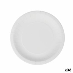 Set de Platos Algon Desechables Blanco Cartón 20 cm (36 Unidades)