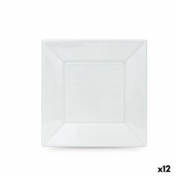 Set of reusable plates Algon White Plastic 23 x 23 x 2 cm (24 Units)