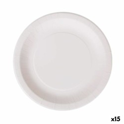 Set de Platos Algon Desechables Blanco Cartón 28 cm (15 Unidades)