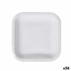 Set de Platos Algon Desechables Blanco Cartón 20 cm (36 Unidades)