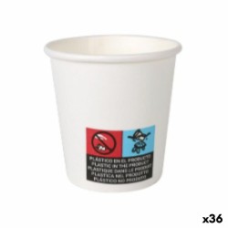 Set de Verres Algon Carton Produits à usage unique Blanc 36 Unités 80 ml (50 Pièces)