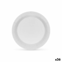 Plate set Algon Cardboard Disposable White (36 Units)