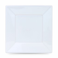 Set de platos reutilizables Algon Cuadrado Blanco Plástico 23 x 23 x 2 cm (24 Unidades)