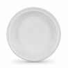 Set of reusable plates Algon Circular White Plastic 20,5 x 3 cm (6 Units)