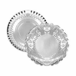 Snack tray Algon Silver Circular 30 x 30 x 1,5 cm (48 Units)