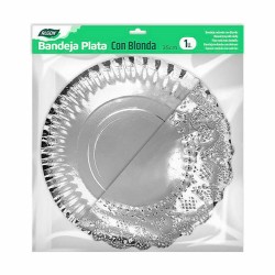 Cake stand Algon White 25 x 25 x 2 cm Circular (2 Pieces) (48 Units)