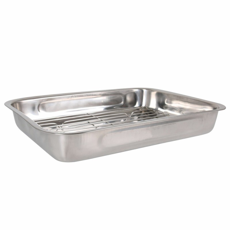 Baking tray Quttin Steel Silver Rectangular 43,4 x 31,2 cm (4 Units)