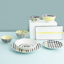 Flat Plate Bidasoa Zigzag Multicolour Ceramic Ø 26,5 cm (12 Units)