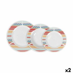 Dinnerware Set La Mediterránea Motes Circular 18 Pieces (2 Units)