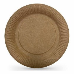 Plate set Algon Disposable kraft paper 12 Pieces 18 cm (24 Units)