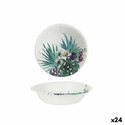 Plate set Algon Disposable Cardboard Tropical 10 Pieces 20 cm (24 Units)