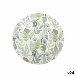 Plate set Algon Disposable Cardboard Tropical 8 Pieces 23 cm (24 Units)