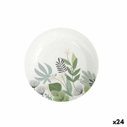 Plate set Algon Disposable Cardboard Floral 3 Pieces 28 cm (24 Units)