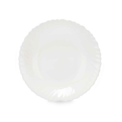 Deep Plate White Glass 21,5 x 3 x 21,5 cm (24 Units)