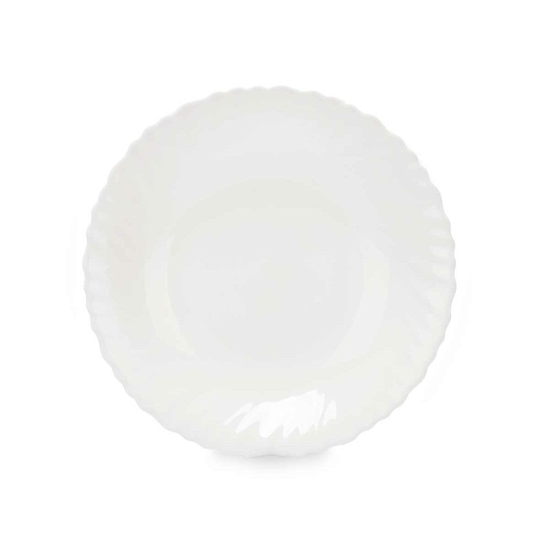 Deep Plate White Glass 21,5 x 3 x 21,5 cm (24 Units)