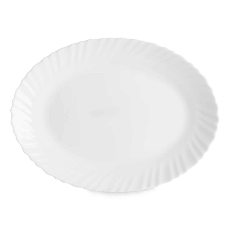 Serving Platter White Glass 34 x 2,5 x 25 cm (18 Units)