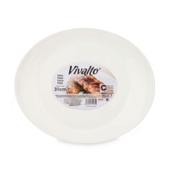 Plato Llano Blanco Vidrio 30,5 x 3 x 26 cm (18 Unidades)